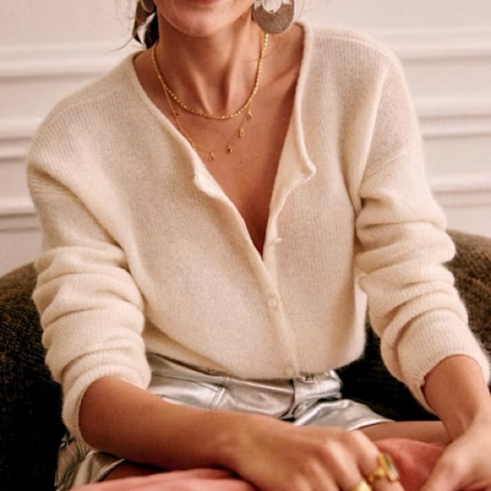 Sezane Gaspard Cardigan in Ecru